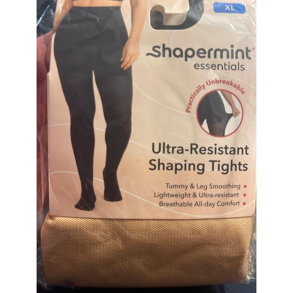 Shapermint Essentials Ultra-Resistant Shaping Tights Womens XL Tan Compression - Picture 2 of 5